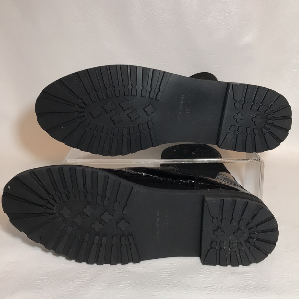 Loeffler Randall Black Croc-Embossed Chelsea Booties - Picture 6 of 14